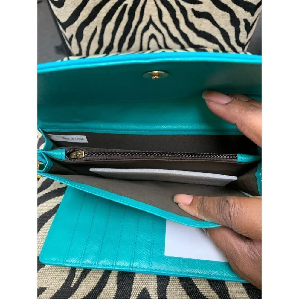 Faux Leather Gold Emblem Wallet